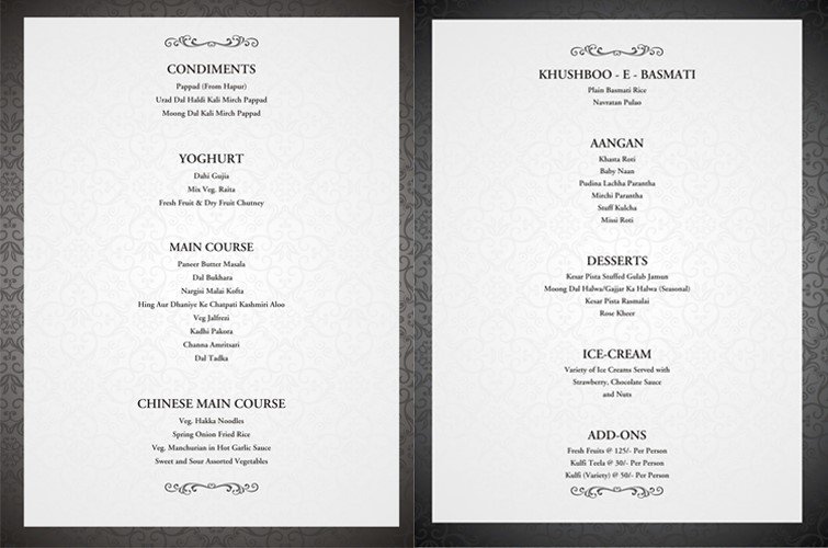 top wedding banquets in rohini menu